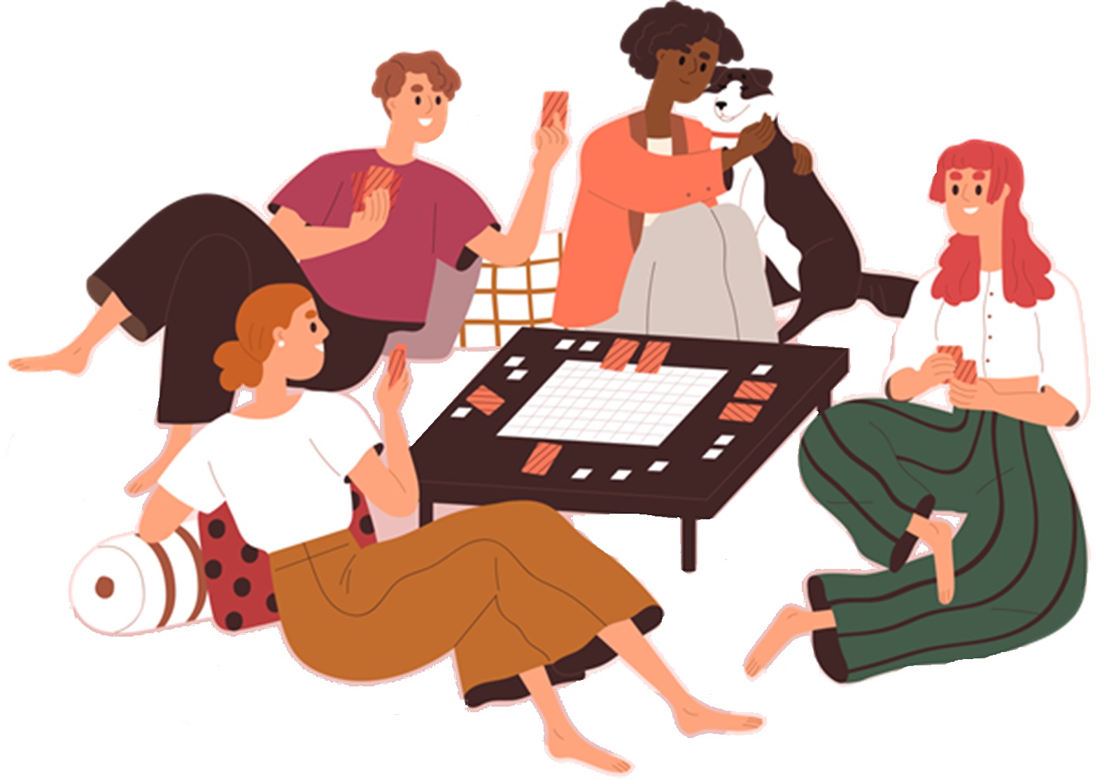 ボードゲームを楽しんでいるイラスト