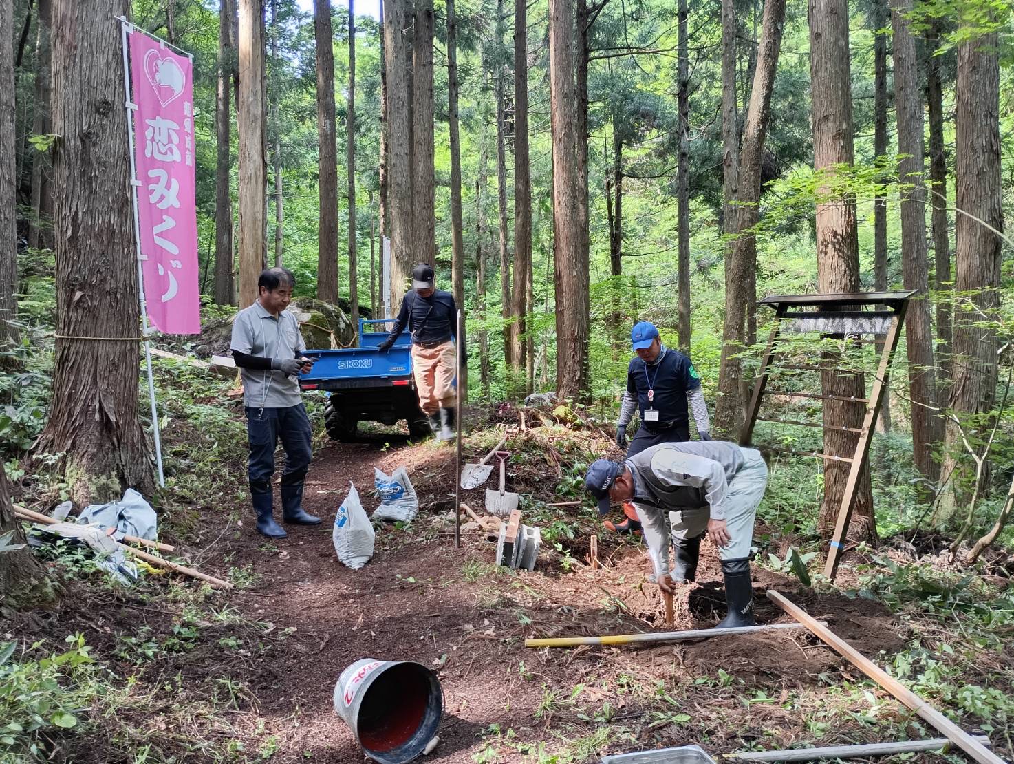 絵馬かけ作業